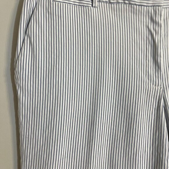 Tommy Hilfiger Pant Women 12 Blue Striped Preppy Straight Leg Office Neutral 80s - Picture 3 of 10